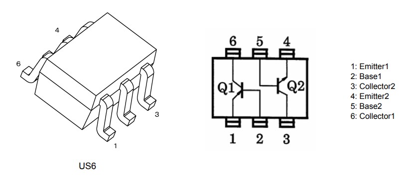 Mechanical Drawing - Toshiba HN1x Bipolar Transistors